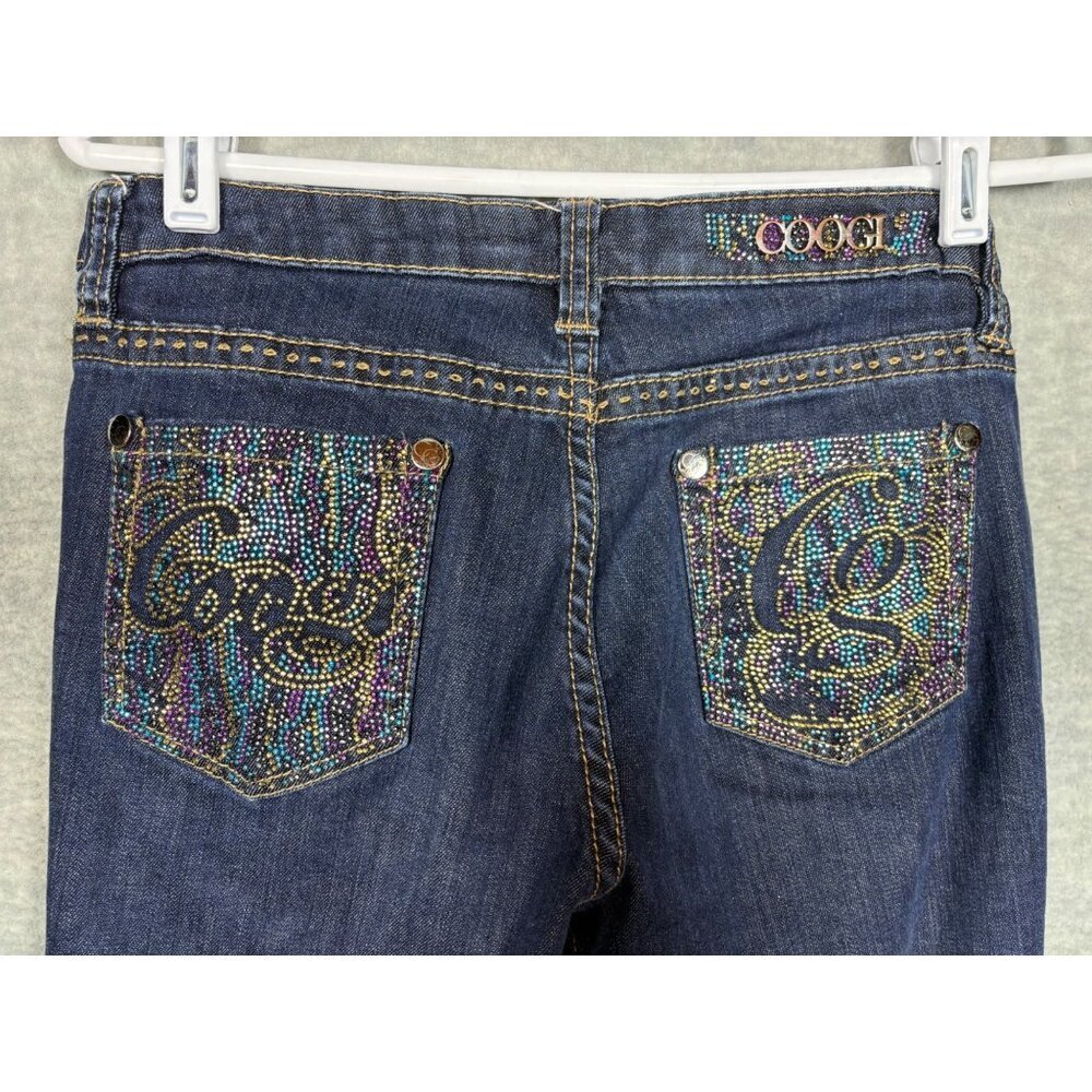Coogi Women's Denim Jeans 9/10 Colorful Beaded‎ Pockets Embellished